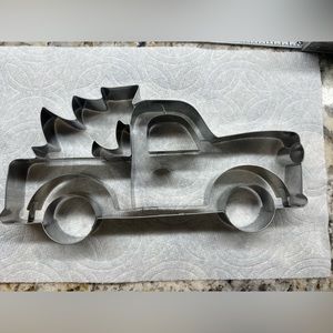 1950s truck with Christmas tree cookie cutter. Cuts out 8 inch truck. Super cute